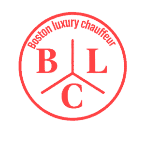 Red circular Boston Luxury Chauffeur Service logo featuring the initials BL C arranged in a triangular layout