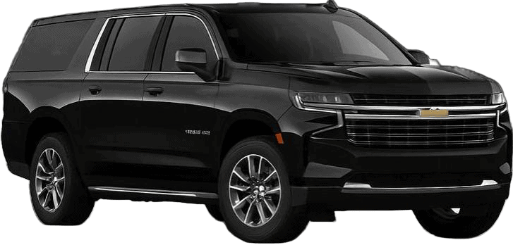 Black Chevrolet SUV with chrome grille and large alloy wheels, representing Boston Luxury Chauffeur Service for premium private transfers in Boston and New England