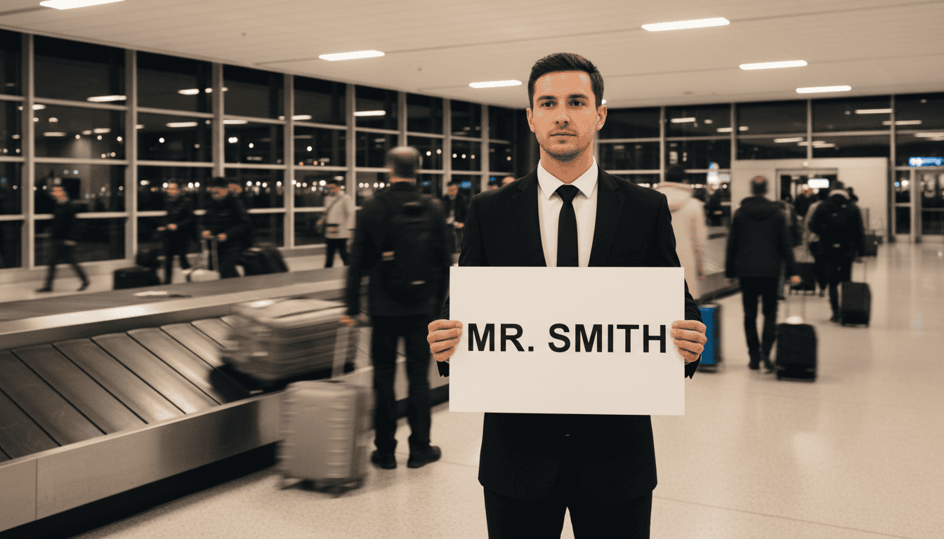 Black luxury vehicle at Boston Logan Airport for a scheduled transfer