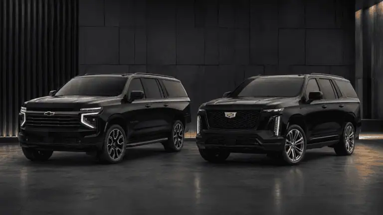 Black Chevrolet Suburban and Cadillac Escalade SUV examples
