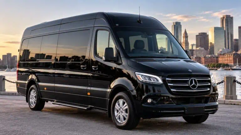 Black Mercedes-Benz Sprinter executive van